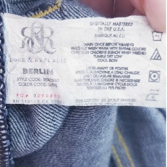 ROCK & REPUBLIC Berlin Skinny Low Rise Jeans Style BER0250 in GROVE - Size 24 - Picture 9 of 10